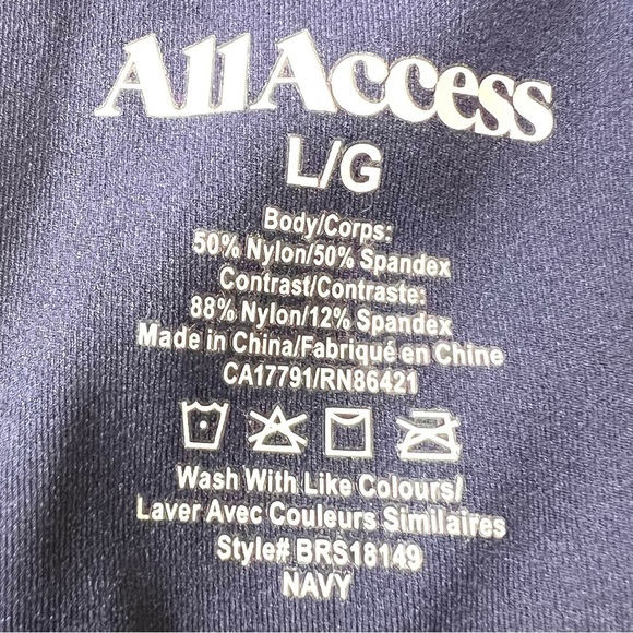 All Access Bandier Navy Blue High Rise Mesh Moto 7/8 Tights Leggings Women Large - Picture 9 of 10